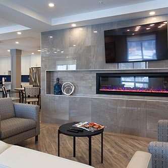 Lobby Seating with Fireplace